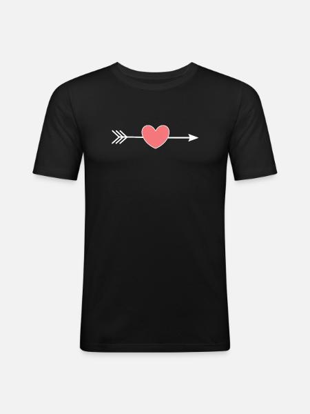 Cadeau Saint-Valentin Saint-Valentin - T-shirt près du corps Homme - noir