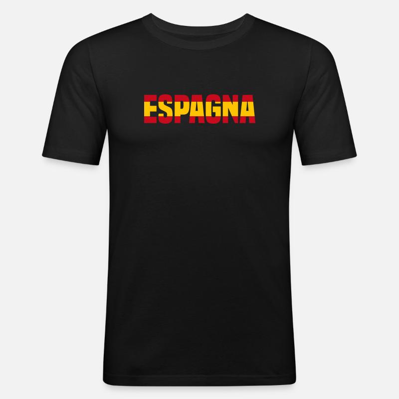 Spanien - Männer Slim Fit T-Shirt - Schwarz