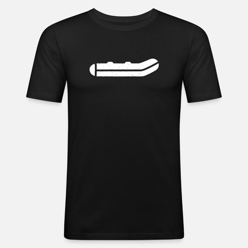Schlauchboot Angler Karpfen Boot - Männer Slim Fit T-Shirt - Schwarz