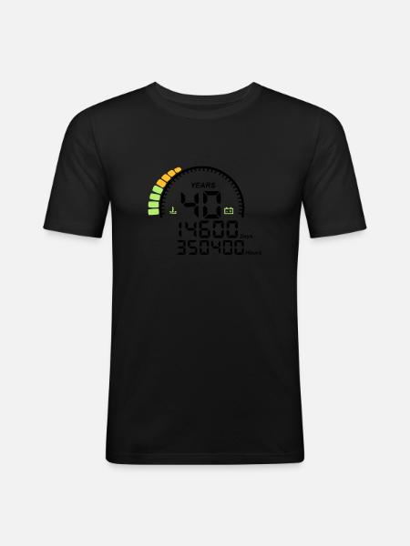 years 40 years anniversary meter - Men's Slim Fit T-Shirt - black