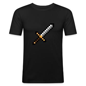 Gaming Nerd 8Bit Geek Computerspiel Geschenk - Männer Slim Fit T-Shirt - Schwarz - Vorne - Nik (191cm)