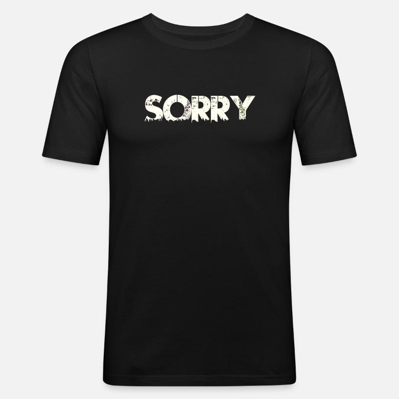 s tut mir leid, - Männer Slim Fit T-Shirt - Schwarz