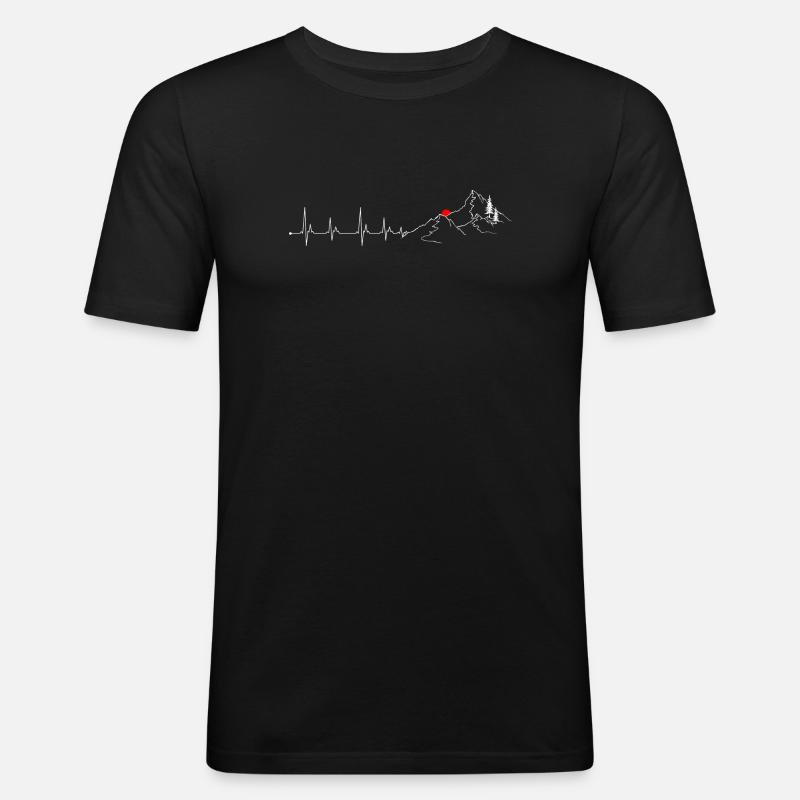 Summit Pulse Red Peak - Men's Slim Fit T-Shirt - black