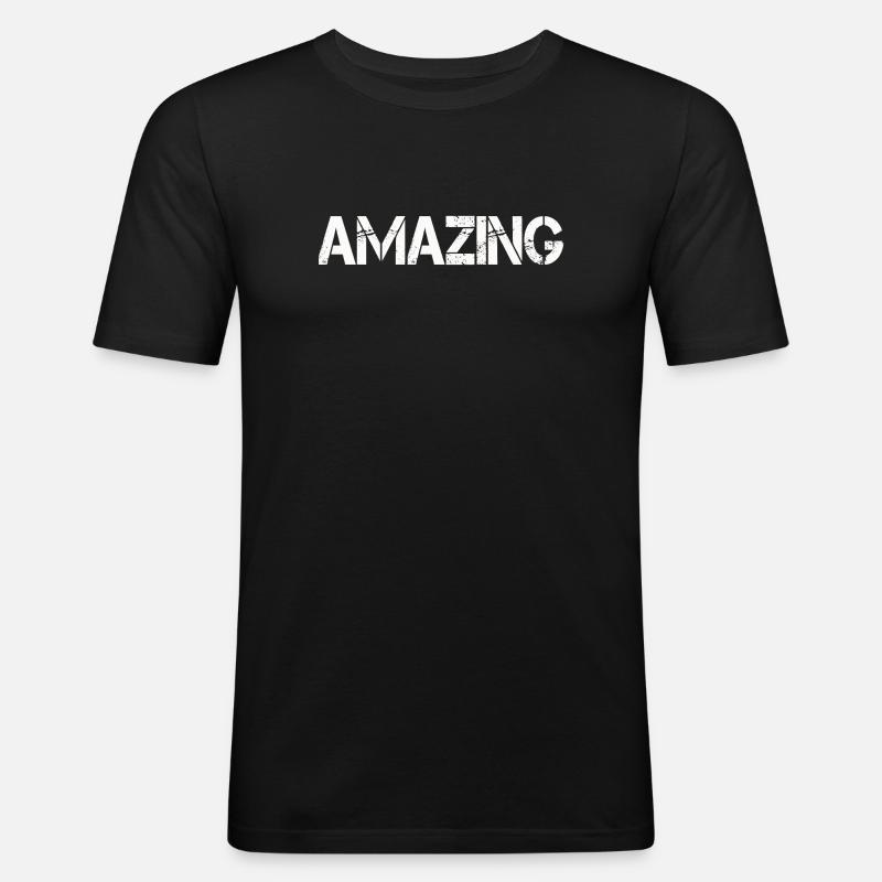 AMAZING - Männer Slim Fit T-Shirt - Schwarz