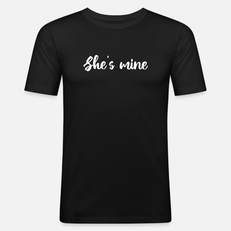 She-s-Mine-Design - Männer Slim Fit T-Shirt - Schwarz