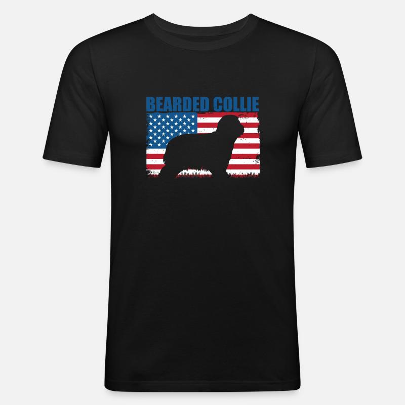 Bearded Collie - Männer Slim Fit T-Shirt - Schwarz