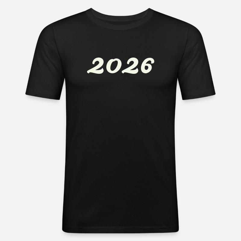 2026 - Männer Slim Fit T-Shirt - Schwarz