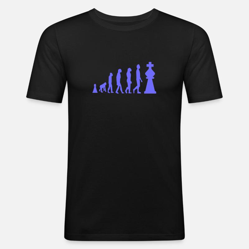 Chess Evolution Schach Lustig - Männer Slim Fit T-Shirt - Schwarz