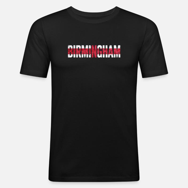 Birmingham England - Männer Slim Fit T-Shirt - Schwarz