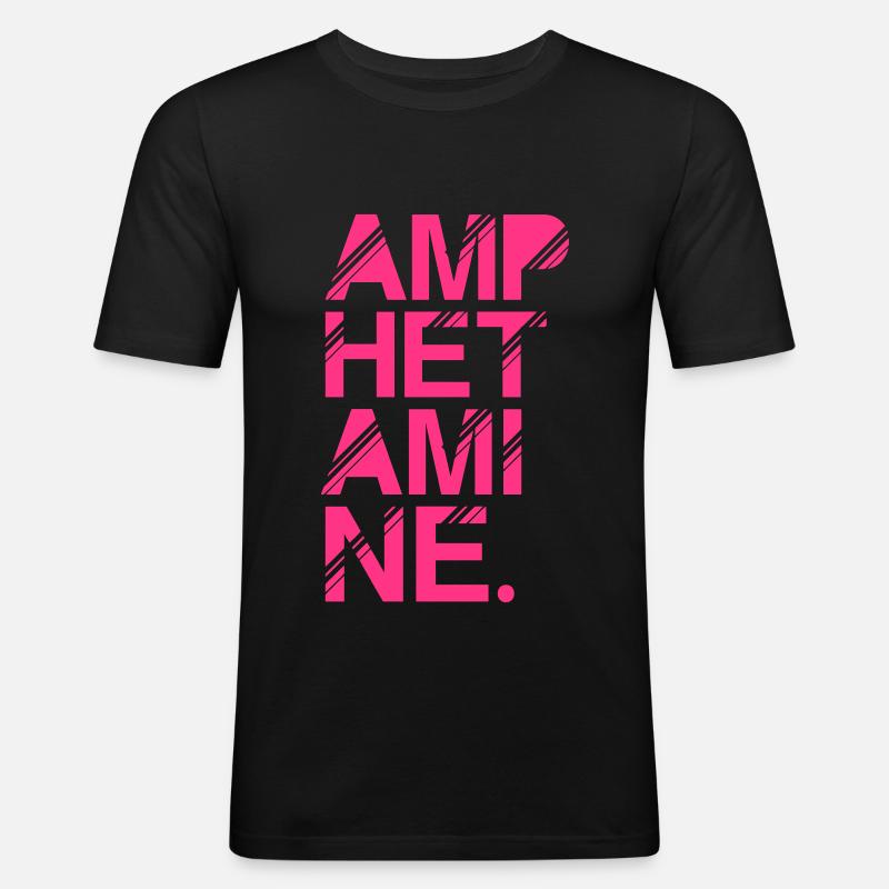 Amphetamine Drogen Speed Pep - Männer Slim Fit T-Shirt - Schwarz