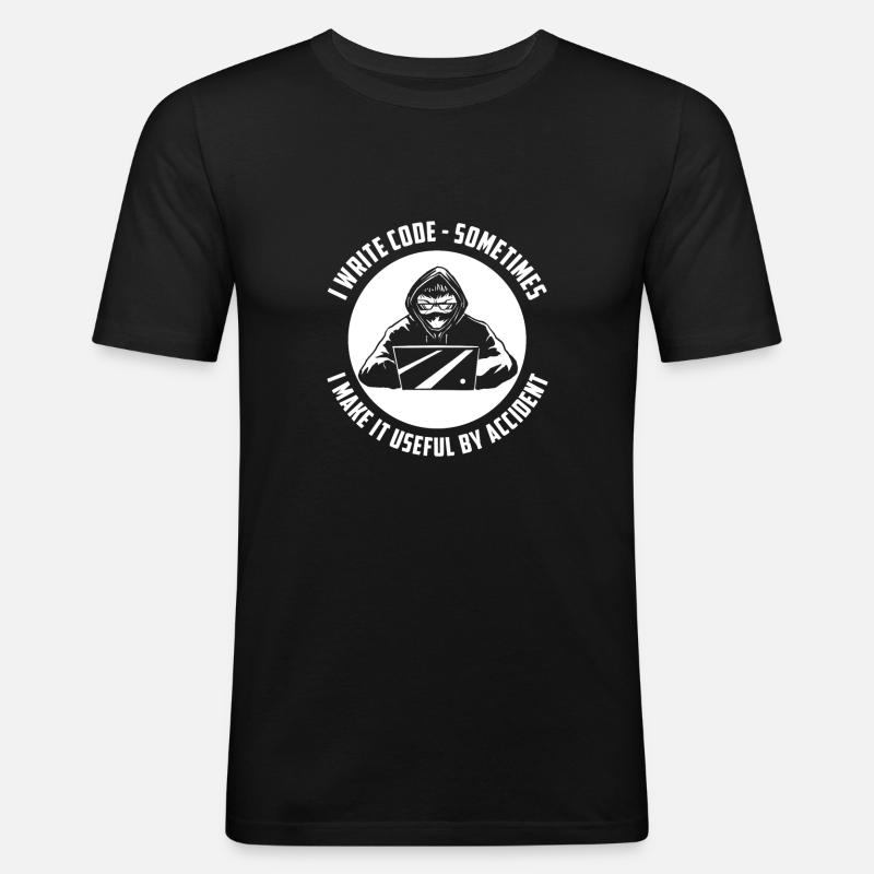 Programmierer Coder Software Entwickler - Männer Slim Fit T-Shirt - Schwarz