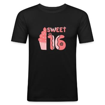 Doux 16 - T-shirt près du corps Homme - noir - Devant - Nik (191cm)