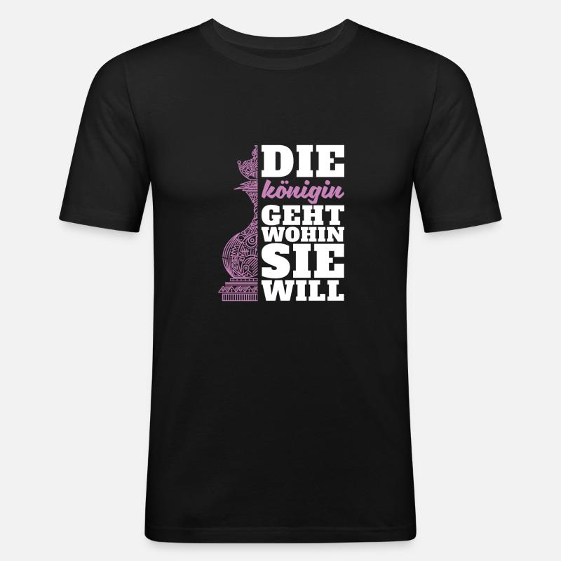 Schach Schachfigur - Männer Slim Fit T-Shirt - Schwarz