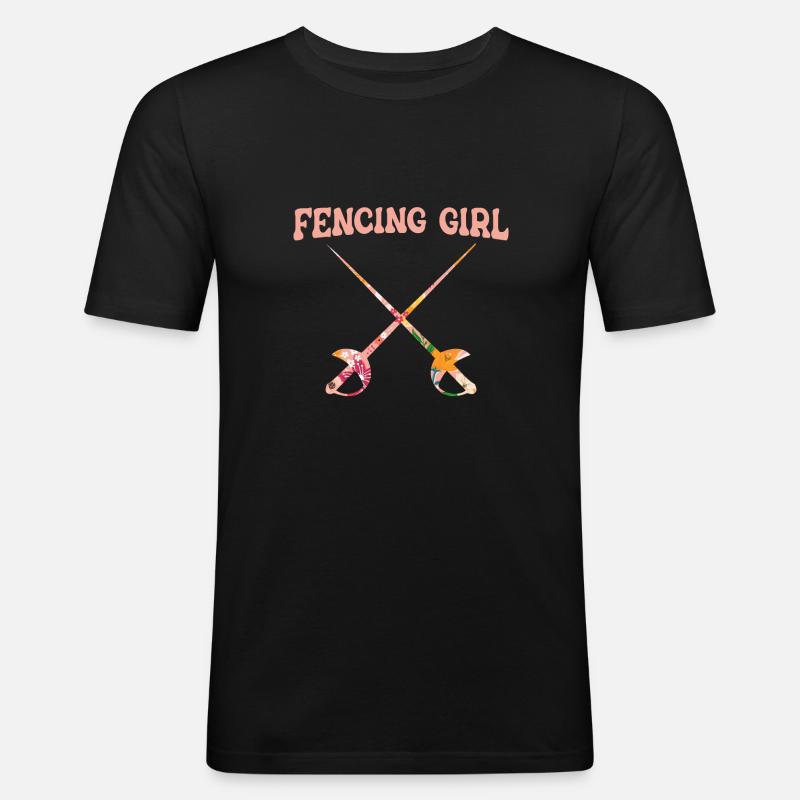Fechten - Männer Slim Fit T-Shirt - Schwarz