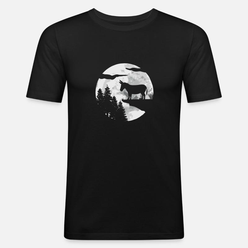 Esel - Männer Slim Fit T-Shirt - Schwarz