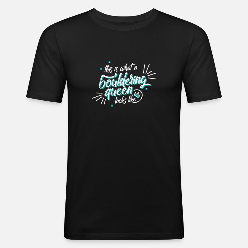 Bouldern - Männer Slim Fit T-Shirt - Schwarz