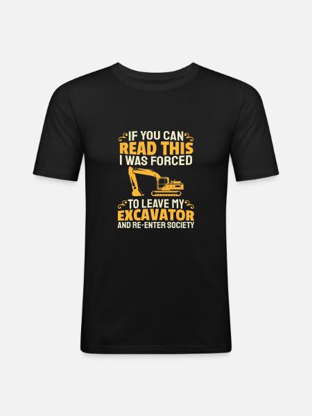 Bagger Baggerfahrer Baggerführer - Männer Slim Fit T-Shirt - Schwarz