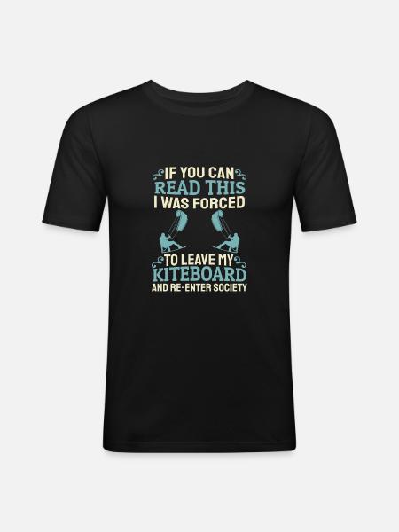 Kitesurfing Kiteboarding Kite Kite Kiten - Men's Slim Fit T-Shirt - black