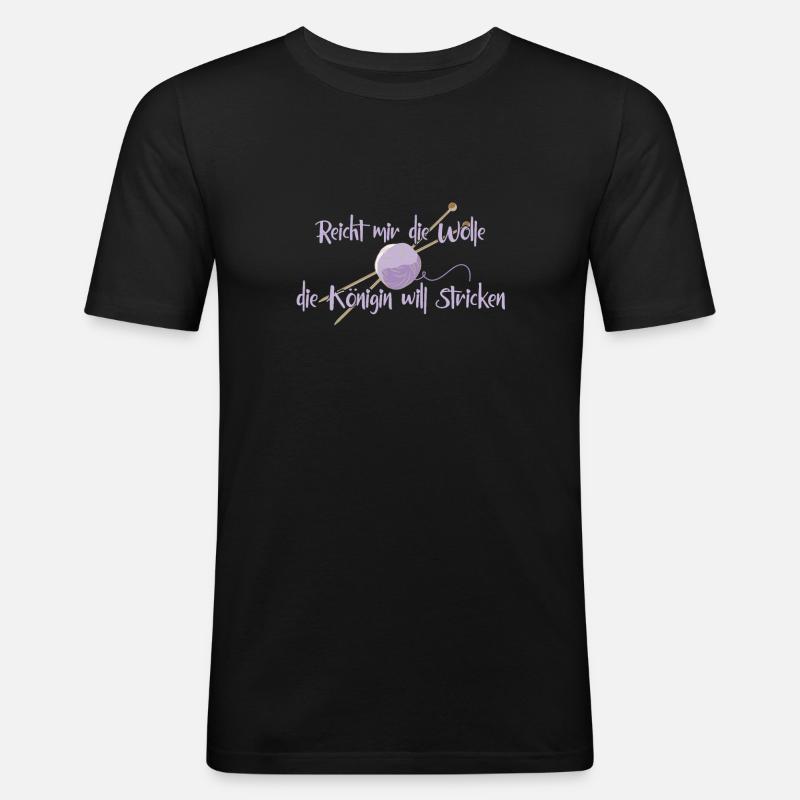 Stricken - Männer Slim Fit T-Shirt - Schwarz
