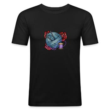 Tricoter - T-shirt près du corps Homme - noir - Devant - Nik (191cm)