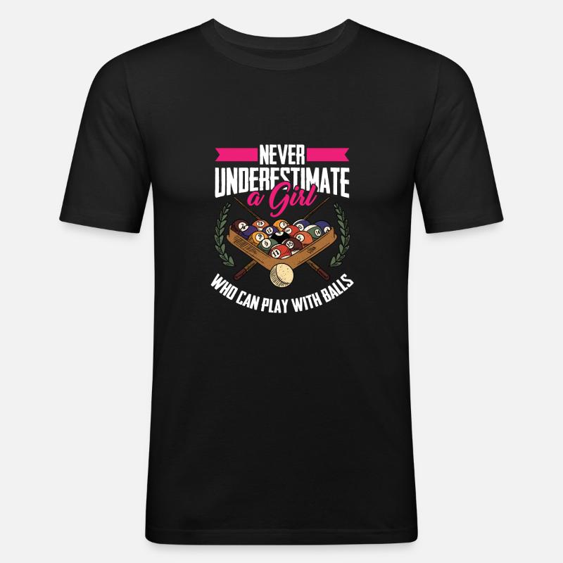 Billard 8-Ball - Männer Slim Fit T-Shirt - Schwarz