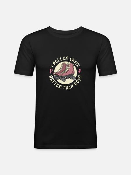 Roller Skates Running Roller Skates - Men's Slim Fit T-Shirt - black