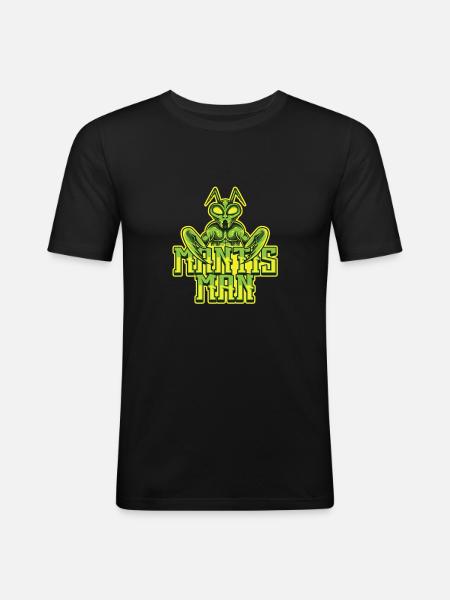 Gottesanbeterin - Männer Slim Fit T-Shirt - Schwarz