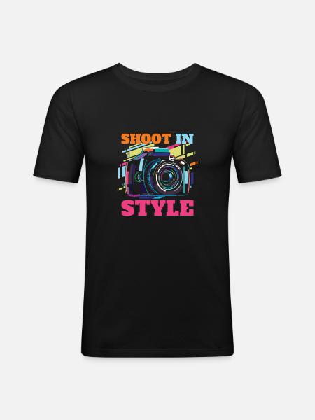 Fotograf Fotografie Kamera - Männer Slim Fit T-Shirt - Schwarz