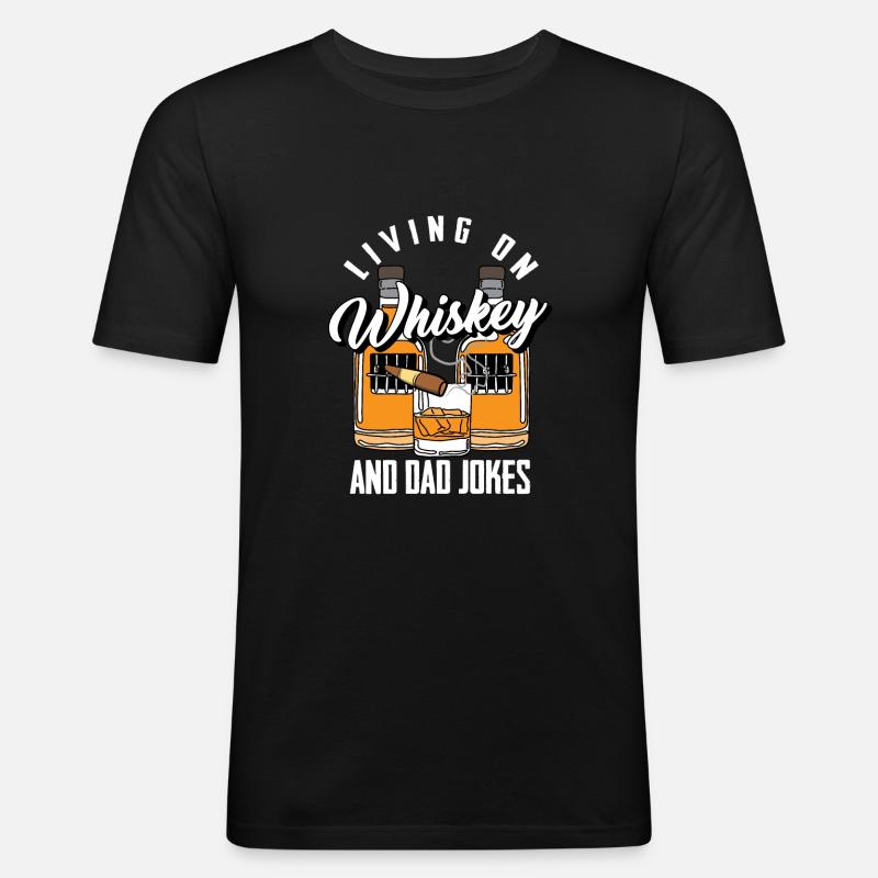 Vaterwitze Dad Jokes - Männer Slim Fit T-Shirt - Schwarz
