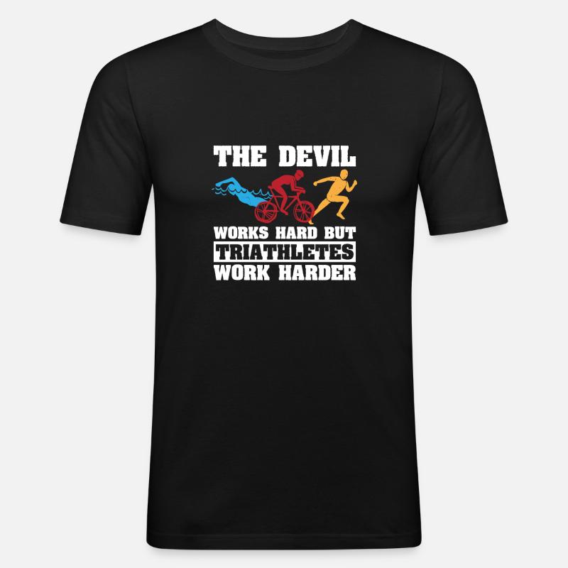 Triathlon - Männer Slim Fit T-Shirt - Schwarz