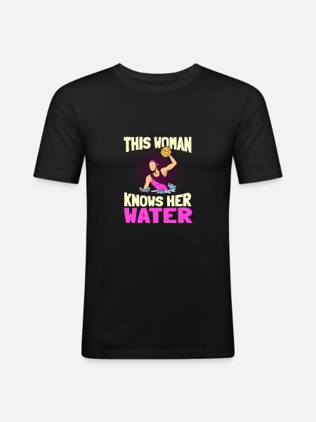 Wasserball - Männer Slim Fit T-Shirt - Schwarz