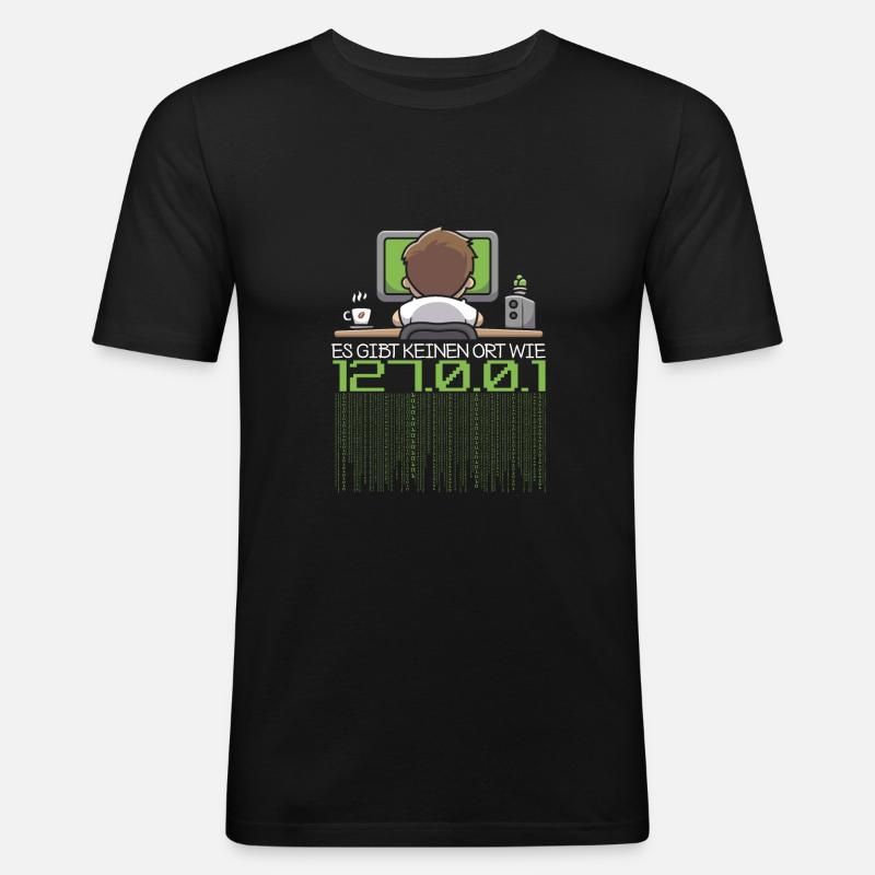 Programmeur Coder Développeur de logiciels - T-shirt près du corps Homme - noir