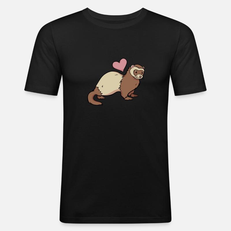 Frettchen - Männer Slim Fit T-Shirt - Schwarz