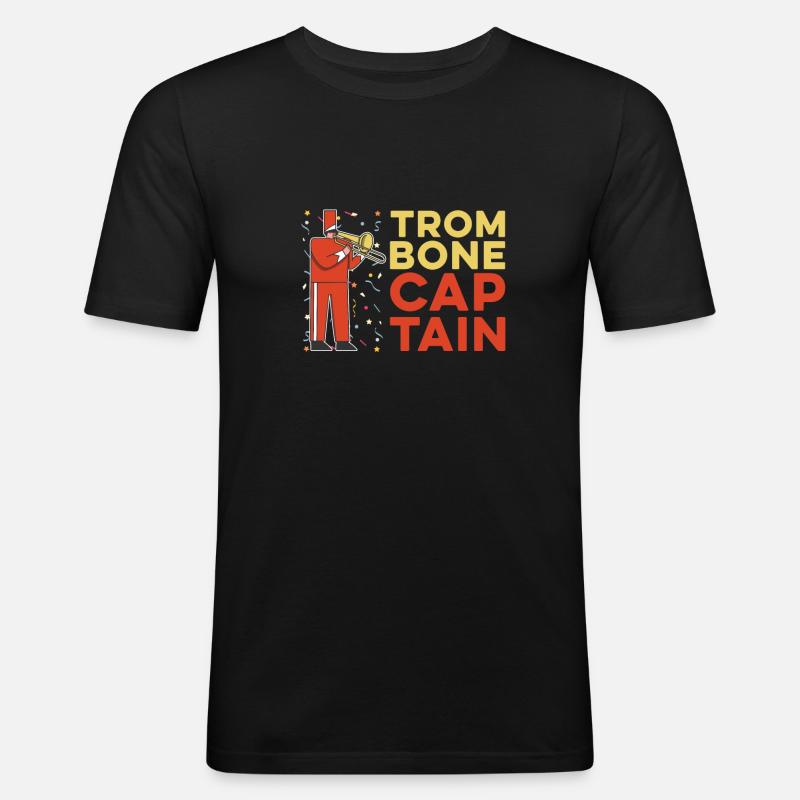 Posaune - Männer Slim Fit T-Shirt - Schwarz