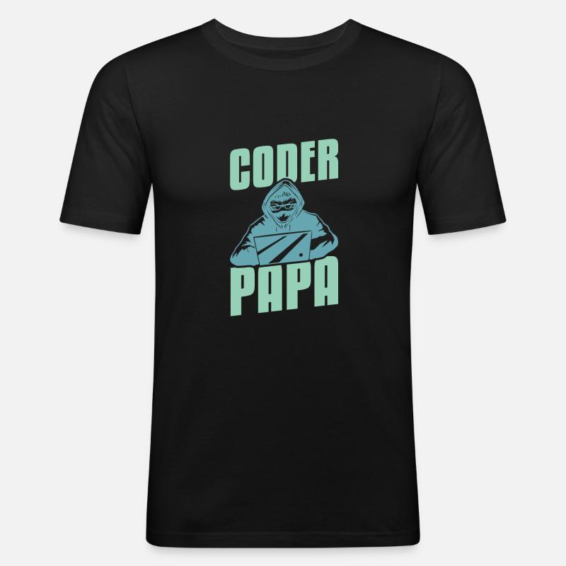 Programmeur Coder Développeur de logiciels - T-shirt près du corps Homme - noir