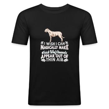 Chien-loup irlandais - T-shirt près du corps Homme - noir - Devant - Nik (191cm)