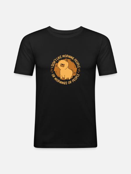 Chow Chow Chien - T-shirt près du corps Homme - noir