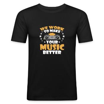 Tontechniker Sound Audio Engineer - Men's Slim Fit T-Shirt - black - Front - Nik (191cm)