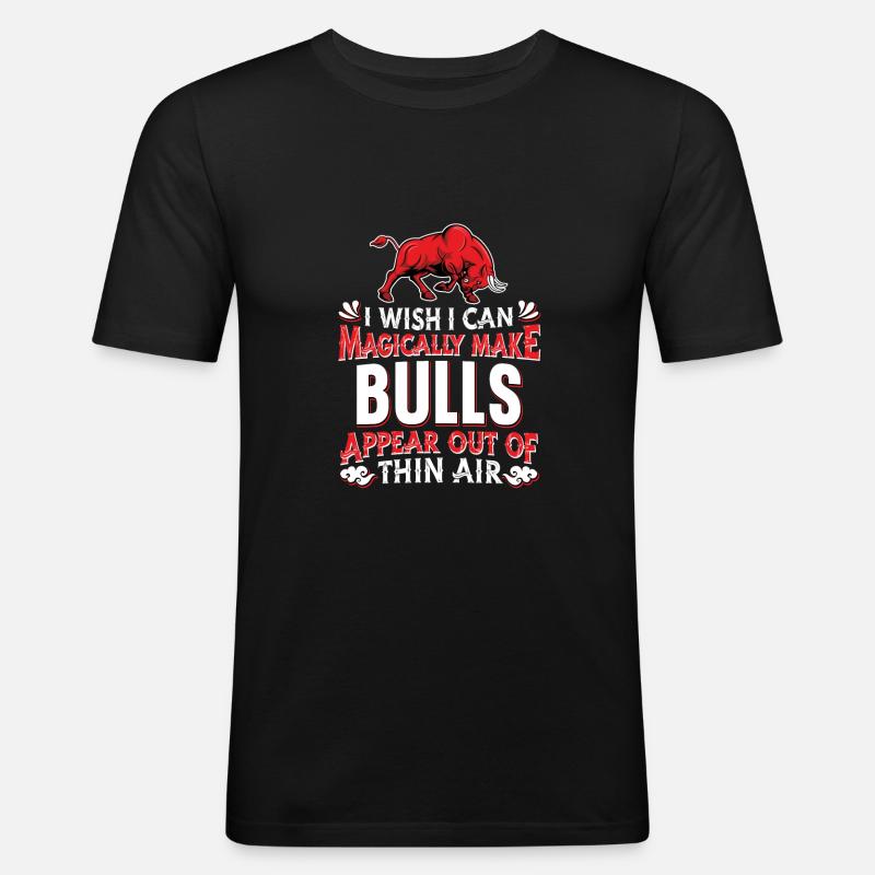 Stier Bulle - Männer Slim Fit T-Shirt - Schwarz