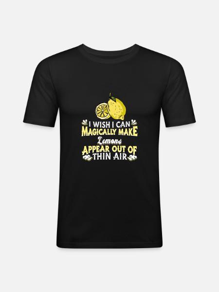 Lemon Citrus Fruit Lime - Men's Slim Fit T-Shirt - black
