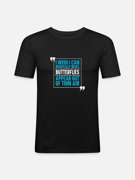 Papillon - T-shirt près du corps Homme - noir