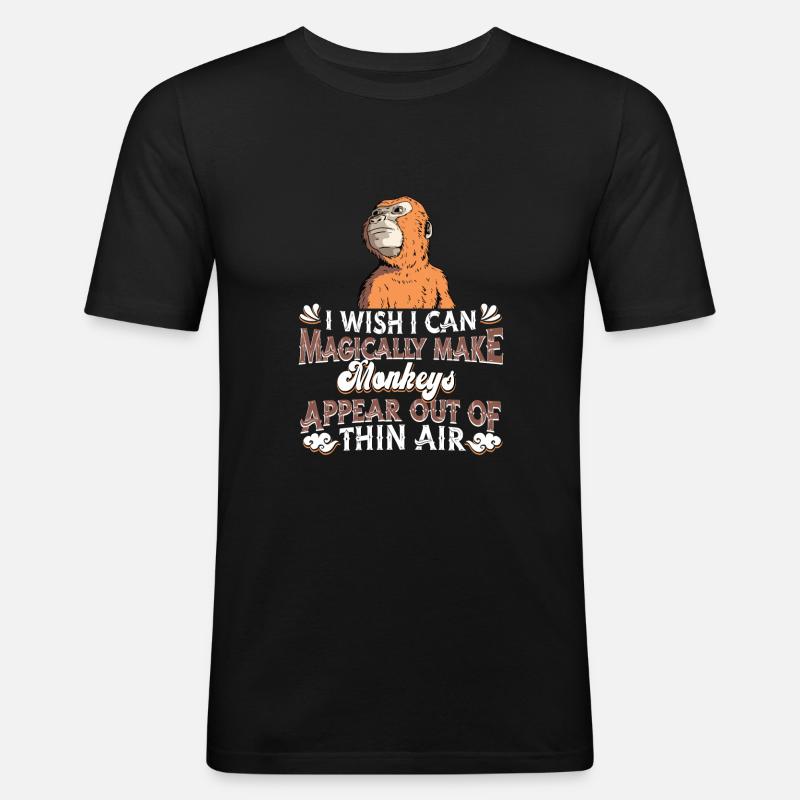 Affe - Männer Slim Fit T-Shirt - Schwarz