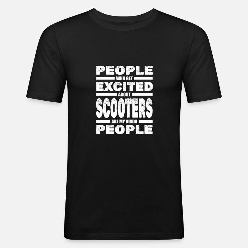 Motorroller Mofa Moped Roller - Männer Slim Fit T-Shirt - Schwarz