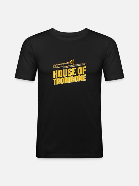 Trombone - T-shirt près du corps Homme - noir