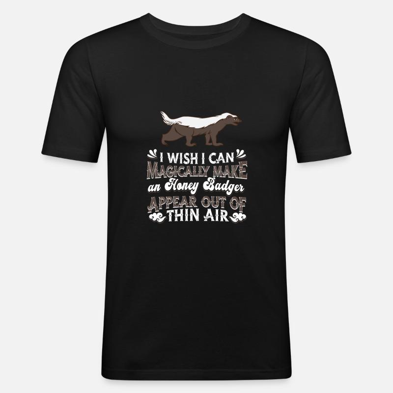 Honigdachs - Männer Slim Fit T-Shirt - Schwarz