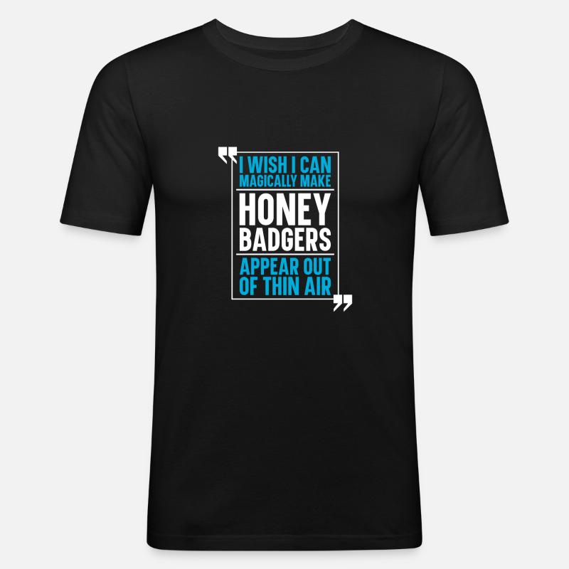Honigdachs - Männer Slim Fit T-Shirt - Schwarz
