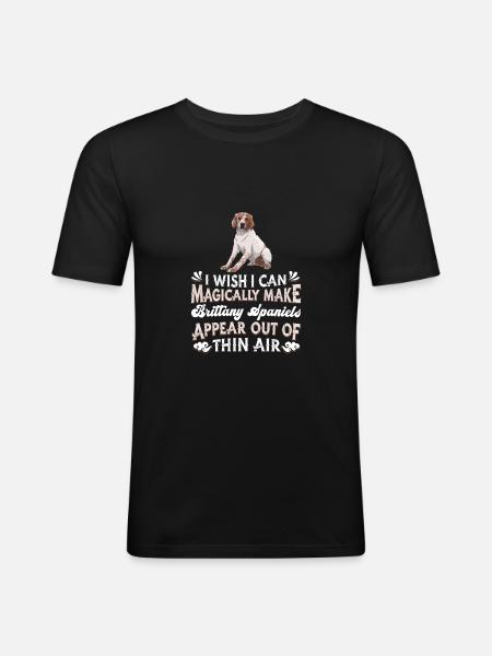 Brittany Spaniel Dog - Men's Slim Fit T-Shirt - black
