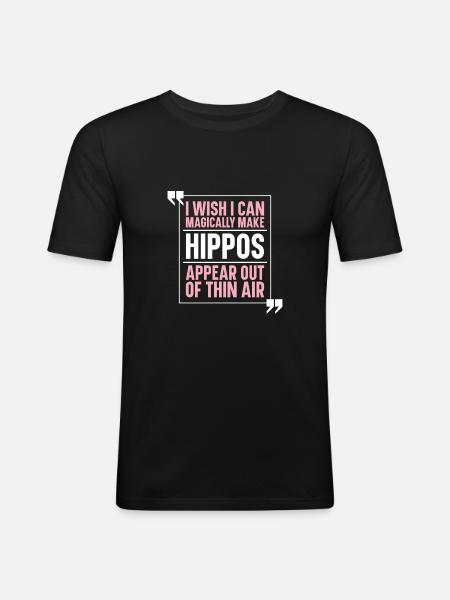 Nilpferd Hippo Flusspferd - T-shirt près du corps Homme - noir