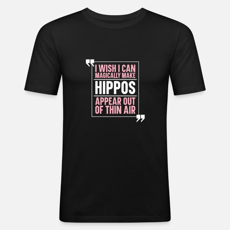 Nilpferd Hippo Flusspferd - Männer Slim Fit T-Shirt - Schwarz