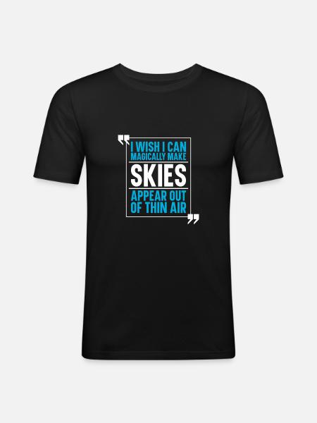 Ski Skiing Skis - Men's Slim Fit T-Shirt - black